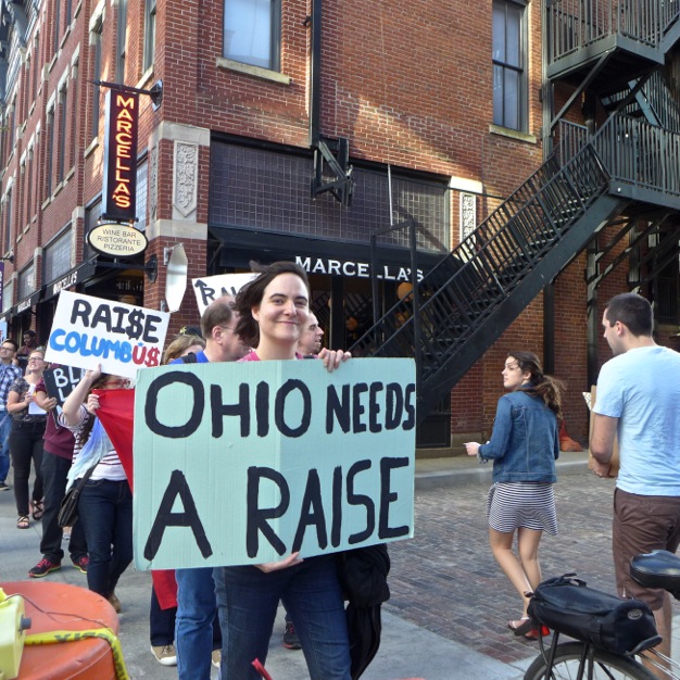 Columbus citizens ask for a raise in the minimum wage on May Day